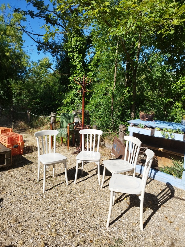 Set of four bistro chairs