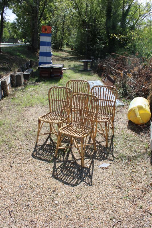 Set of four rattan chairs
