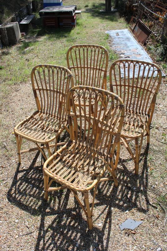 Set of four rattan chairs