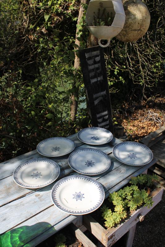 Set of six Saint Amand plates 