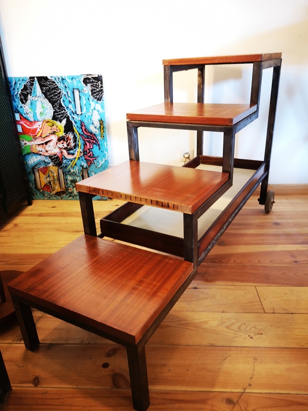 Handmade metal footstool unique piece