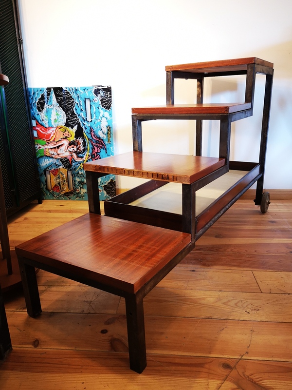 Handmade metal footstool unique piece