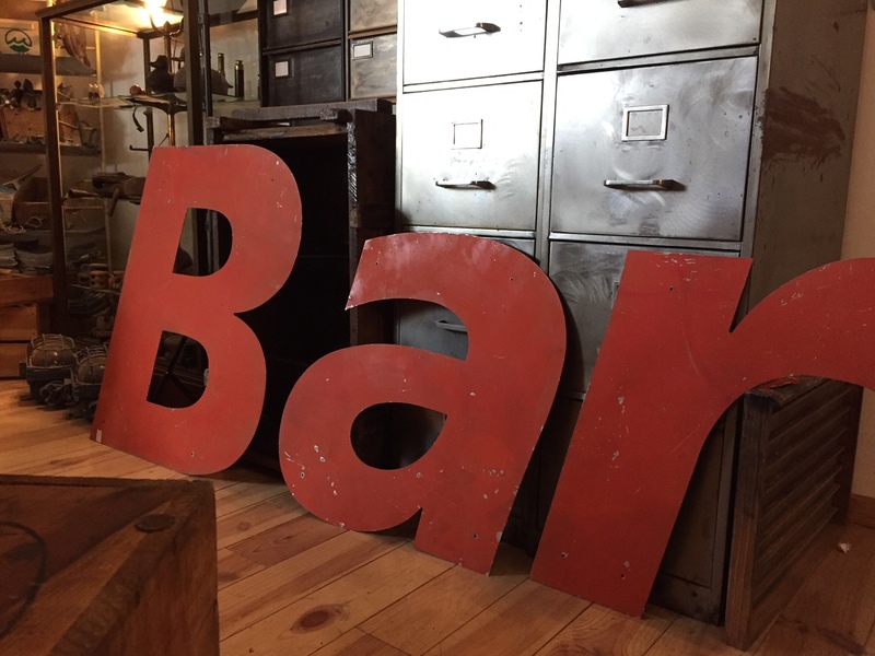 Metal letters bar sign