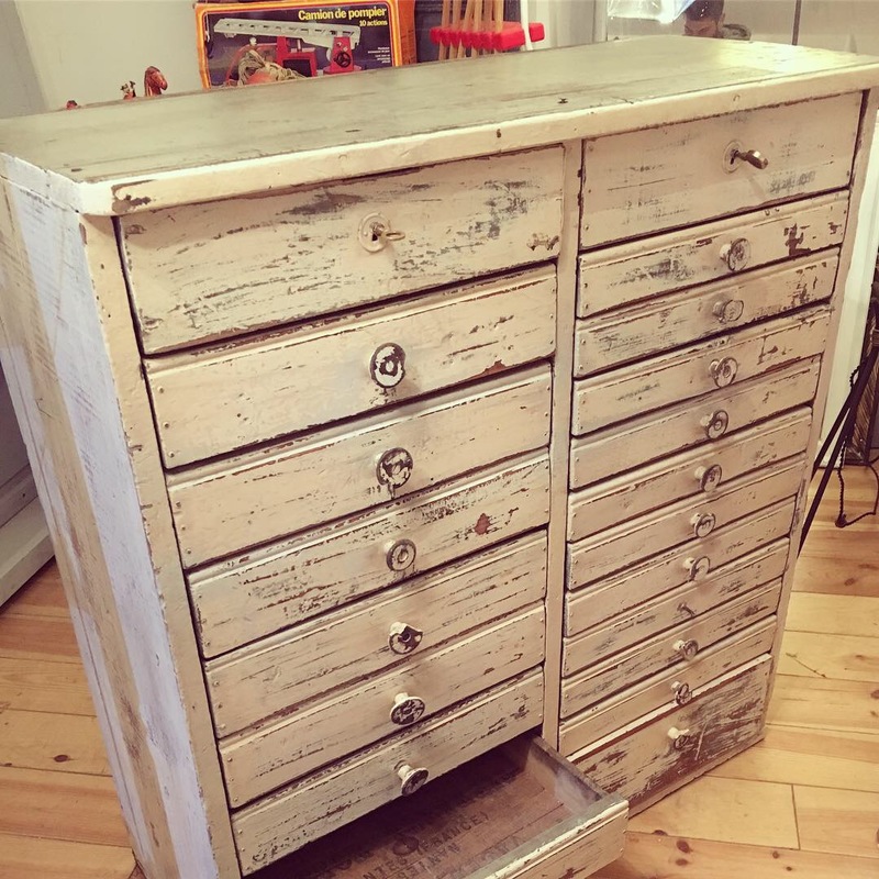 Patinated trades furniture