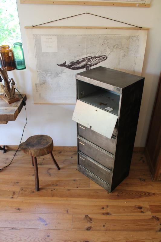 20th-century industrial cabinet with five doors