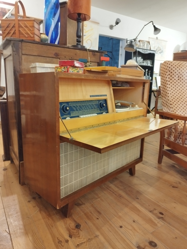 His Master's Voice Record Player Radio Cabinet from the 50s