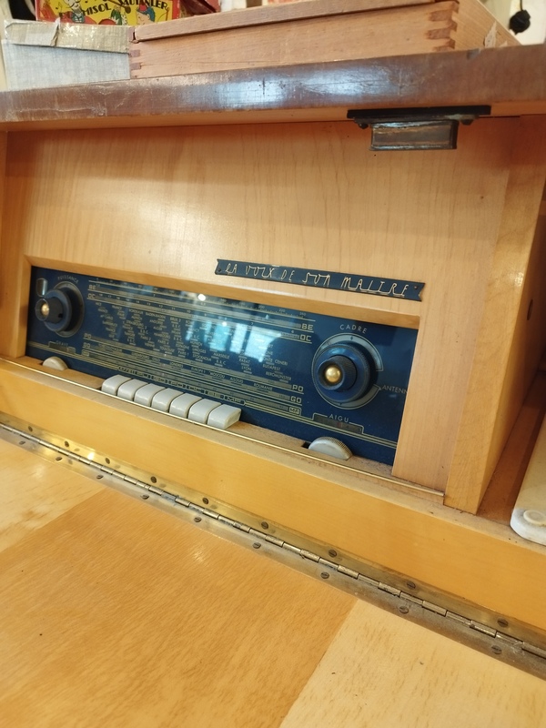His Master's Voice Record Player Radio Cabinet from the 50s