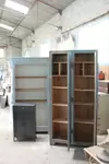 1950s wooden locker room 
