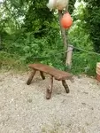 20th century brutalist olive tree bench 