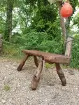 20th century brutalist olive tree bench 