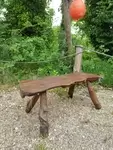 20th century brutalist olive tree bench 