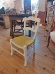 20th-century chair in painted wood and straw