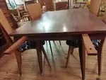 20th century design table with compass legs