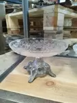 Coupe cristal pied argenté XXe 