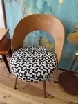 60s barrel chair and matching stool