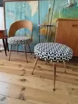 60s barrel chair and matching stool