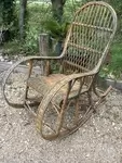 60s rattan rocking chair