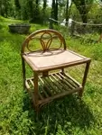 60s rattan side table