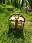 60s rattan side table