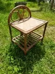 60s rattan side table