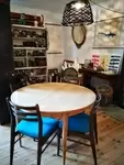 60s wooden round table