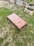 60s wrought iron and ceramic coffee table