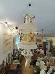70s crochet ceiling light