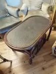 70s rattan coffee table