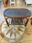 70s rattan coffee table