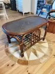 70s rattan coffee table