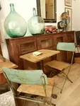 A bistro table and two chairs