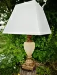 Alabaster and marble bedside lamp