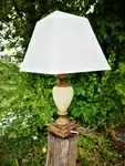 Lampe de chevet en albâtre et marbre 