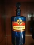 Pot pharmacie verre bleu ammoniaque