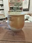 Old glazed stoneware grease or confit pot