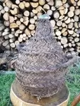 Antique braided wicker demijohn
