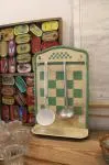 Antique enameled sheet metal ladle holder and drainer