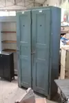1950s wooden locker room 