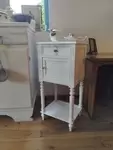 Bedside table painted white