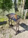 Black lacquered wooden side table