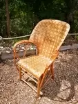 Braided chestnut armchair