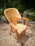 Braided chestnut armchair