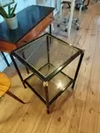 Brass and glass side table