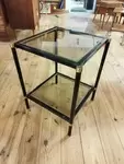 Brass and glass side table