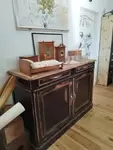 Antique black lacquered solid wood sideboard