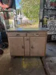 Mado buffet in raw wood and aluminum 
