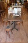 Cast iron and wood bistro table