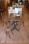 Cast iron and wood bistro table