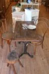 Cast iron and wood bistro table