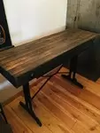 Cast iron and wood console